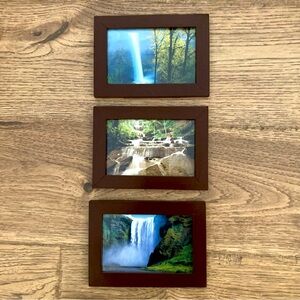 Serene set of 3 Framed Waterfall Prints